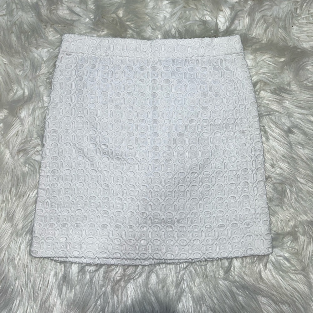 J. Crew | White Ivory Eyelet Lace Boho | Cotton Mini Skirt | Size 2